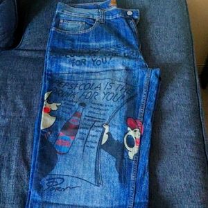 Vintage blue denim wash Pepsi jeans